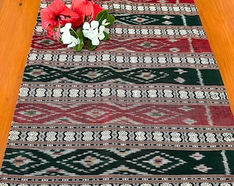 Hand Woven Ikat Table Runnner - Cotton with Traditional Design