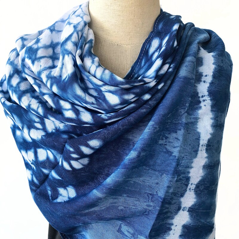 Multicolor - Shibori Tie-Dye Cotton Scarf