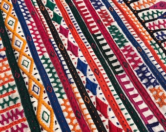 Vintage Rabari Tribal Embroidered Fabric