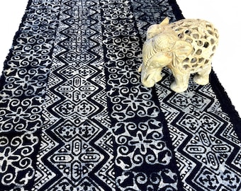 Hmong Indigo Batik Fabric Tablerunner - 2.5mt x 29cm cotton