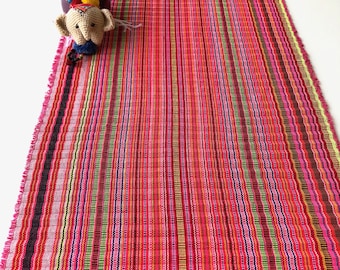 Tissu pour jupes hmong - Coton plissé multicolore - Rose 2,4 mt