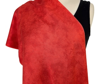 Japanese Kimono silk scarf - Coral Jacquard Design