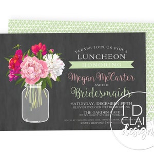Bridal Luncheon Invitation Digital Download | Floral Mason