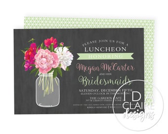 Bridal Luncheon Invitation Digital Download | Floral Mason