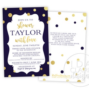 Gender Neutral Shower Digital Download | Gold & Navy
