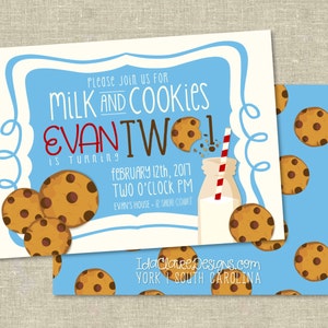 Birthday Party Digital Download Milk & Cookies Birthday image 2