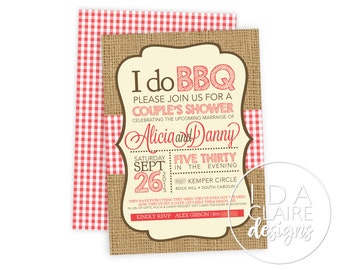 Bridal Shower Invitation Digital Download | I Do BBQ