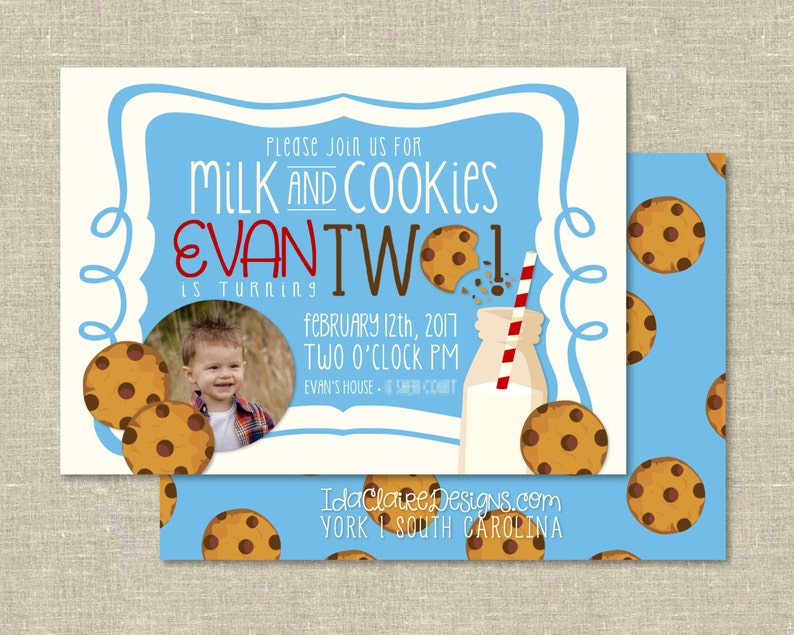 Birthday Party Digital Download Milk & Cookies Birthday image 3