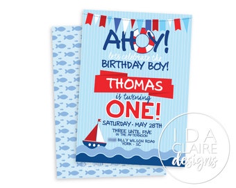 Birthday Party Digital Download | Ahoy | Nautical Birthday