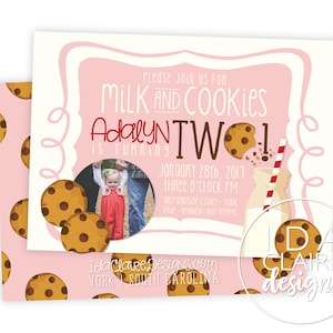 Birthday Party Digital Download Milk & Cookies Birthday image 1