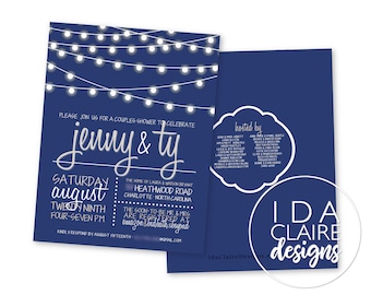 Couples Shower Invitation Digital Download | Whimsical Lights