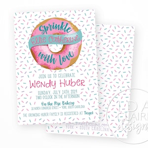 Baby Shower Doughnut | Baby Sprinkle | Sprinkle with Love | Free Favor Tag | Add-On Birthdate Calendar Option
