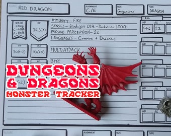 Dungeons and Dragons 5e Compatible Monster Tracking Sheet