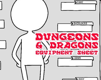 Foglio di equipaggiamento compatibile con Dungeons and Dragons 5a edizione