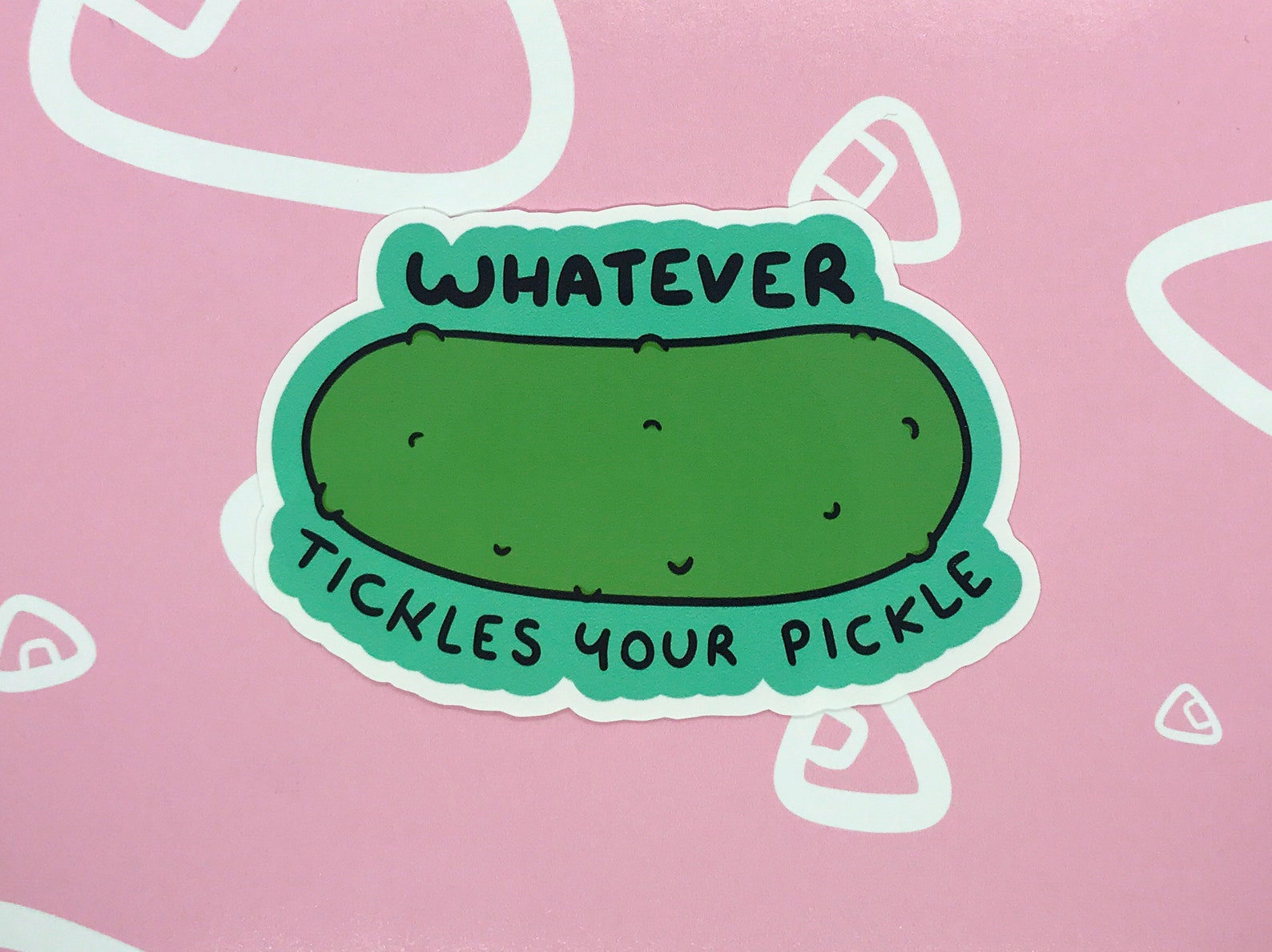 Whatever Tickles Your Pickle Vinyl Sticker Etsy