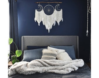 Dream Catcher Set // Triple Moon Goddess // Set of Three + Branch // Custom Colors