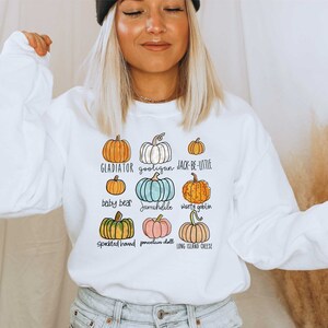 Fall Pumpkins Sweatshirt, Pumpkin Varieties, Halloween Doodle Sweatshirt, Thanksgiving Sweatshirt, Pumpkin Shirt, Pumpkin Spice, Hello Fall