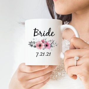Custom Bride Mug, Custom Bridal, Custom Bridal Mug, Custom Bride Gifts, Custom Wedding Date, Custom Wedding Gift, Mug For Bride To Be, Bride