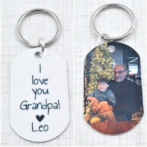 I love you Grandpa Keychain - Keychain for New Grandpa - Grandad Gift - Valentines gift from grandchild -  Fathers Day Gift -Photo keychain
