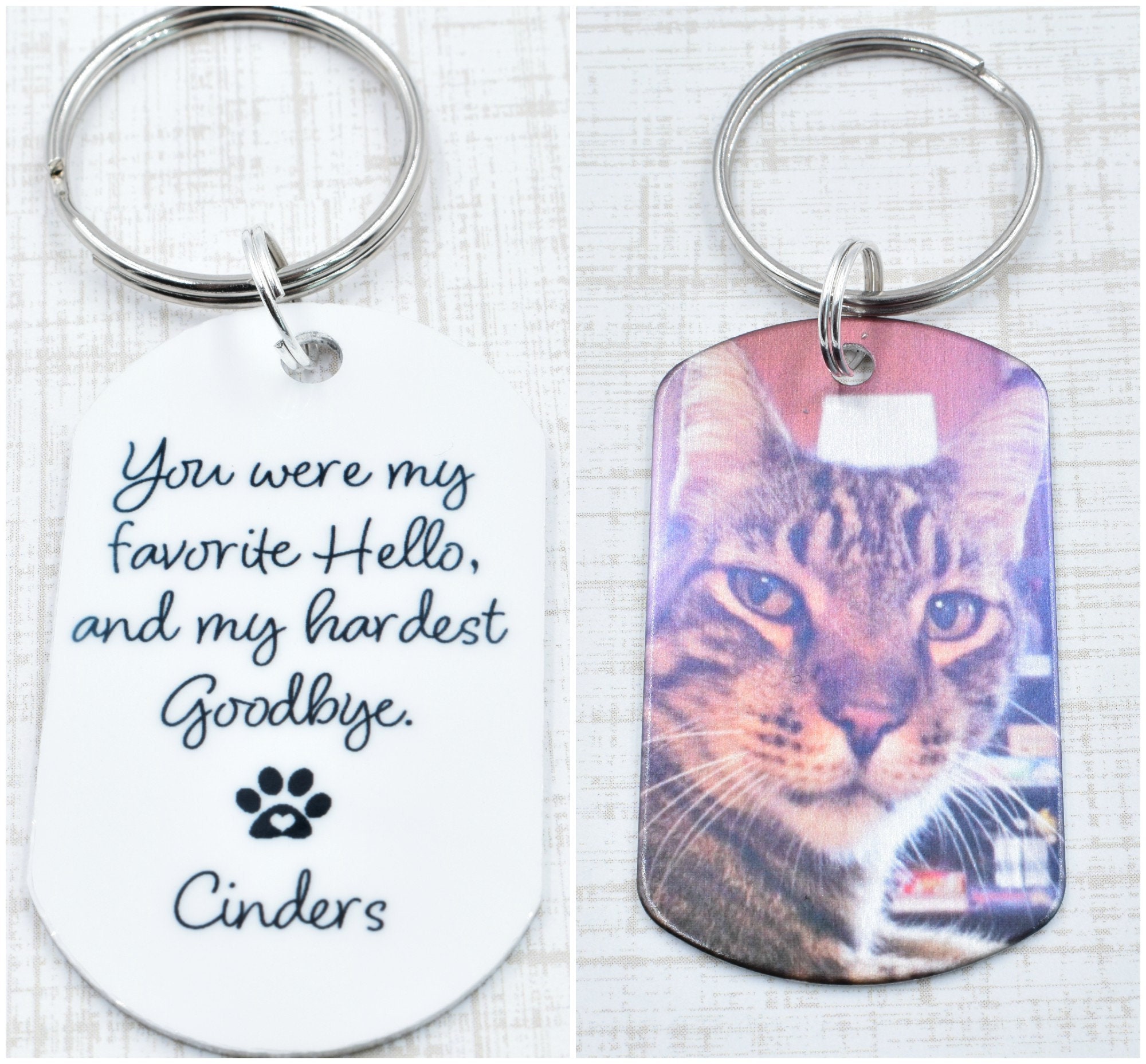 You Were My Favorite Hello  - Cat Remembrance Keychain - Pet Loss Gif…