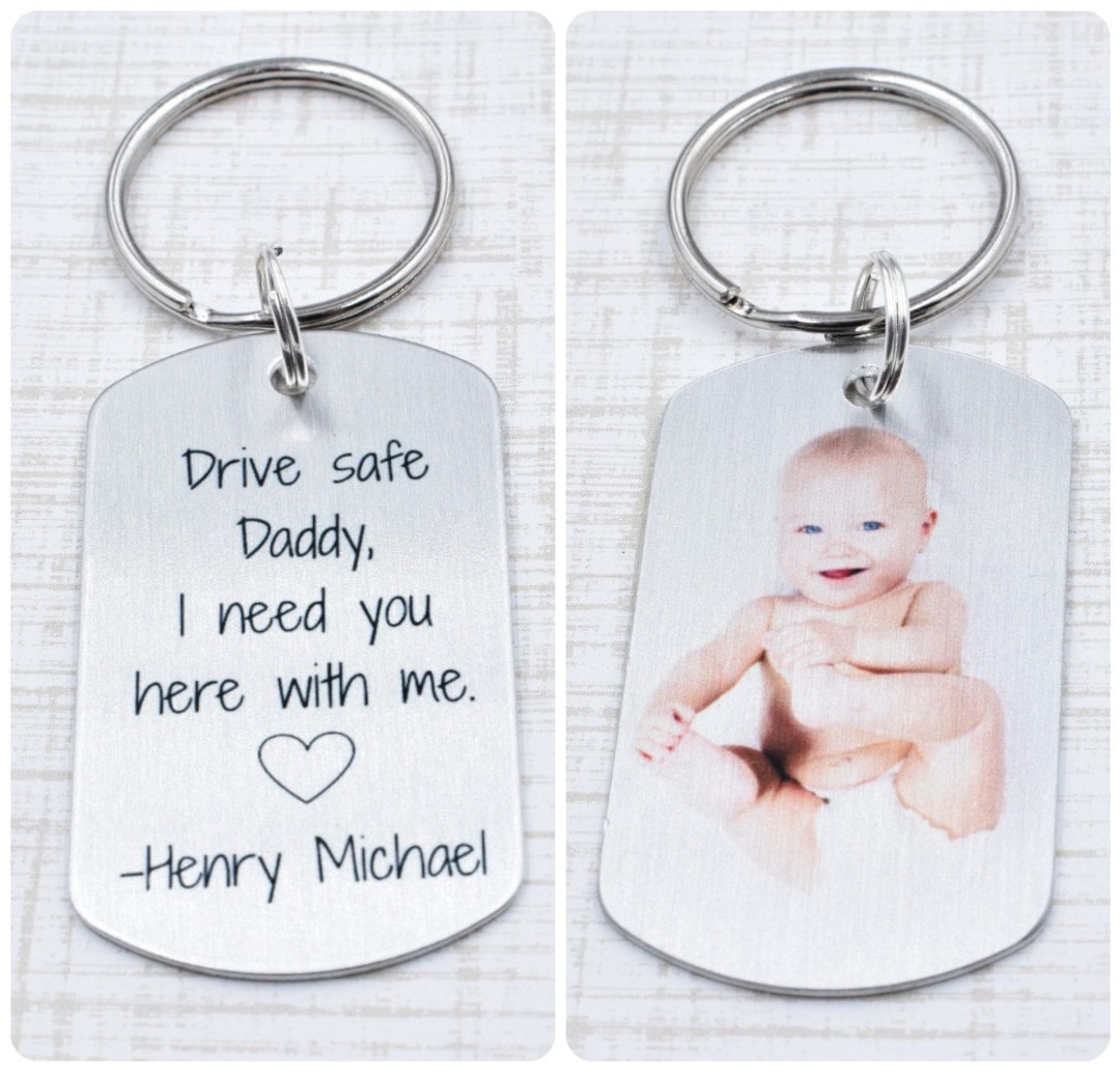 Drive Safe Daddy Keychain Custom Name Double Sided Key Etsy