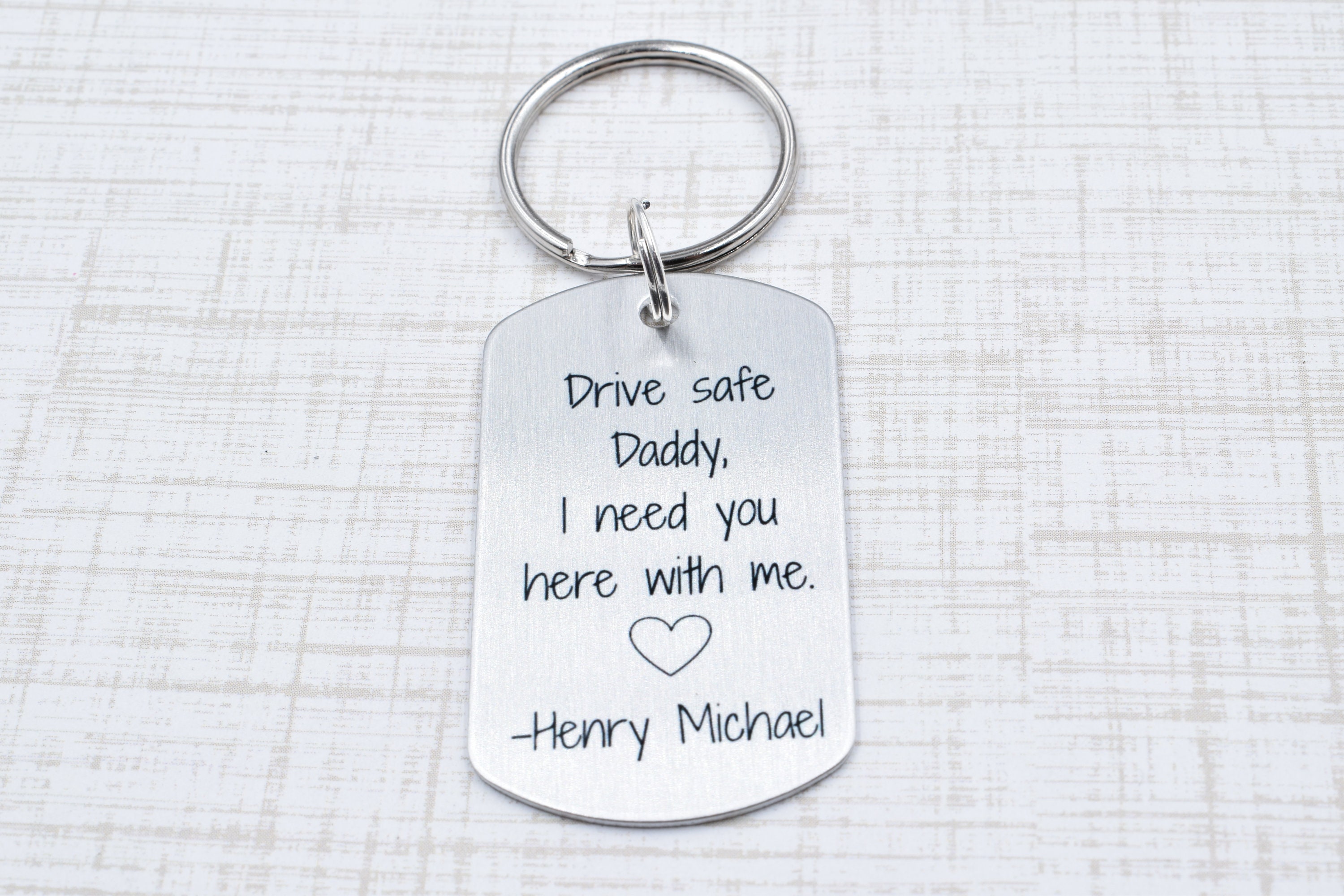 Drive Safe Daddy Keychain Custom Name Double Sided Key Etsy