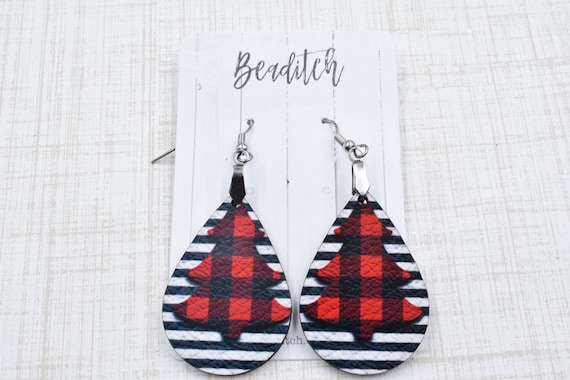 Christmas Sweater Plaid Earrings Christmas Sweater Plaid Earrings