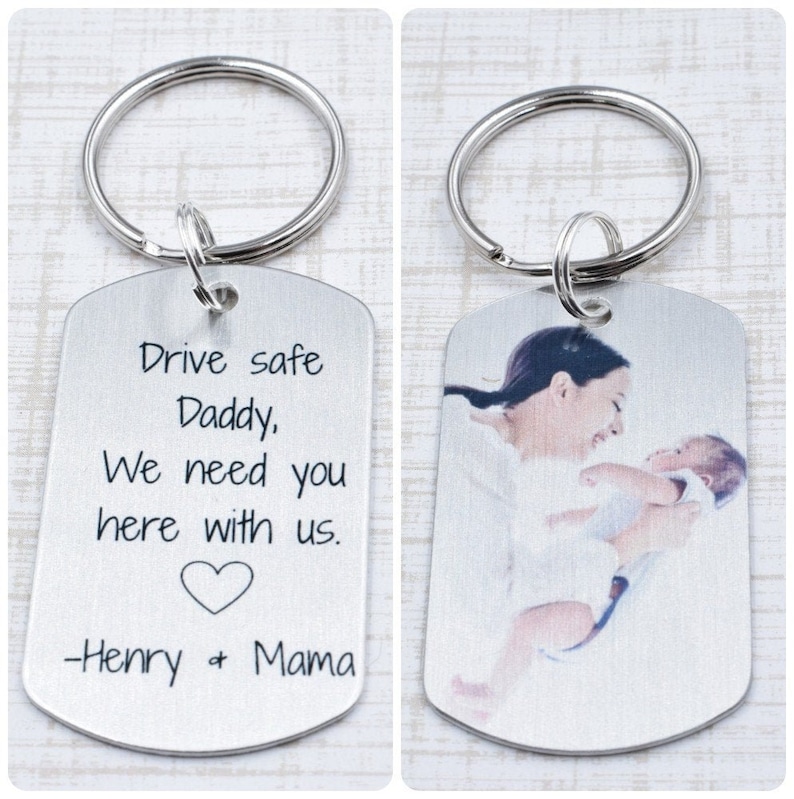 Drive Safe Daddy Keychain Custom Name Double Sided Key Etsy
