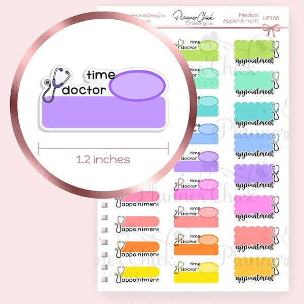 Medical Appointment Planner Stickers for Erin Condren, doctor appointment stickers for Happy Planner, physician, stethoscope