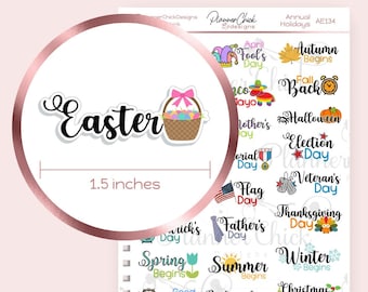 Annual Holidays Planner Stickers