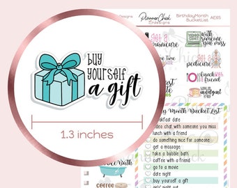 Birthday Month Bucket List Planner Stickers: Erin Condren, Happy Planner