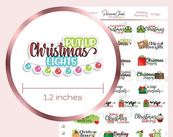 Holiday Planning Stickers: Christmas Bucket List, Erin Condren Planner