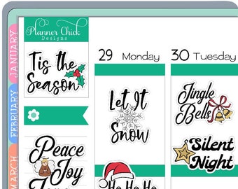 Christmas Quotes Planner Stickers: Erin Condren, Happy Planner