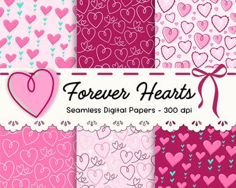 Heart Seamless Digital Paper: Valentine's Day Pattern (Digital Download)