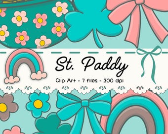 St Patrick's Day Clipart: Hand-Drawn Illustrations for Digital Planner (Digital Download)