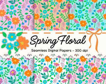 Spring Floral Seamless Pattern: Digital Paper for POD (Digital Download)