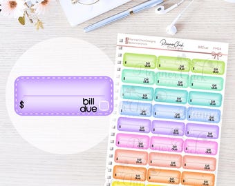 Bill Due Planner Stickers: Erin Condren, Happy Planner