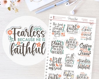 Christian Planner Stickers: Faith & Scripture Quotes