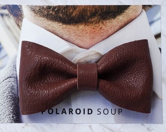 Brown Leather Bowtie, Wedding Bowtie, Groomsmen Gifts, Brown Leather, Bow Tie for Men, Leather Bow Tie, Mens Bowtie, Boys Bowtie, Brown