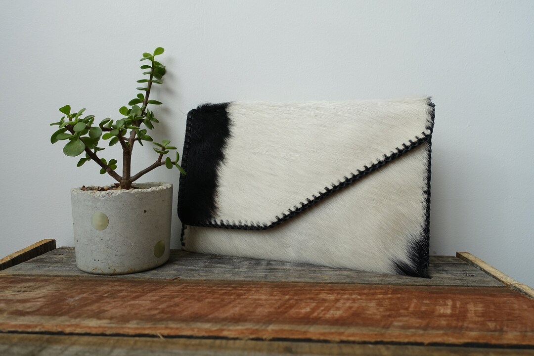 Cowhide Clutch Hair on Hide Clutch Purse Wallet Travel Etsy