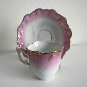 Vintage Pink Lusterware Demitasse Cup and Saucer Set, Dainty Pink Demitasse Cup and Saucer, FREE SHIPPING!