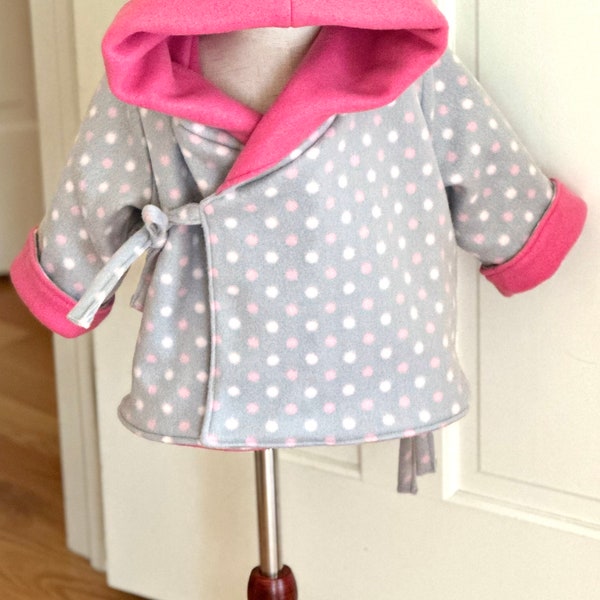 Baby Fleece Coat, Baby Hooded Coat, 12-24 Months