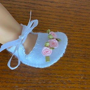 Petites filles prématurées, Chaussons en feutre, Occasion spéciale, Chaussures de baptême, Blanc, 5 cm, 2-1/2 po., 3 po. Pink Roses