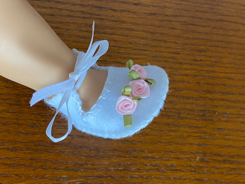 Petites filles prématurées, Chaussons en feutre, Occasion spéciale, Chaussures de baptême, Blanc, 5 cm, 2-1/2 po., 3 po. Pink Roses