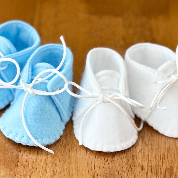 Preemie Boy Shoes, Colors White, Baby Blue, 2-1/2 Inches, 3 Inches