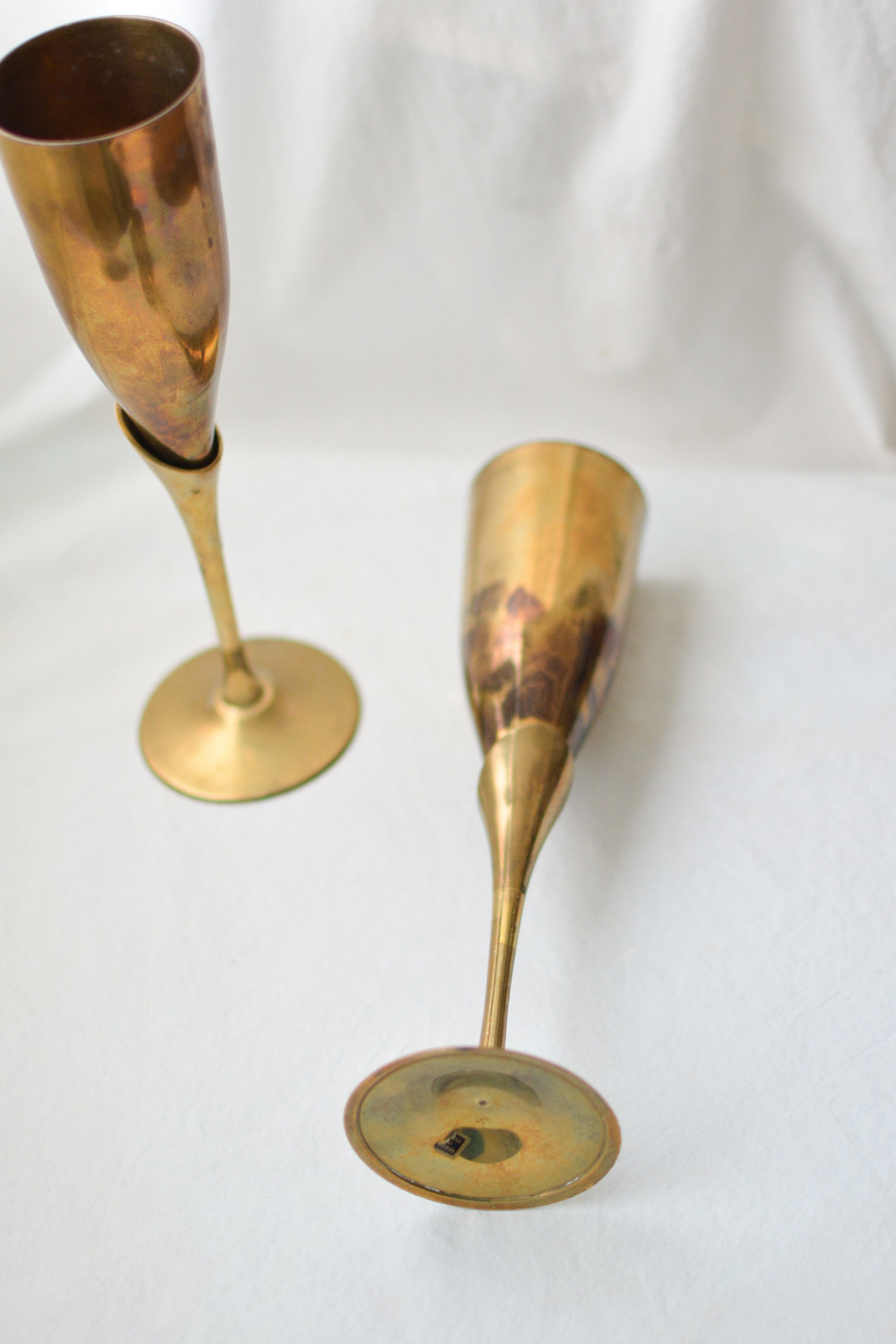 Vintage Messing Wein Tassen Champagner Patina goldene | Etsy