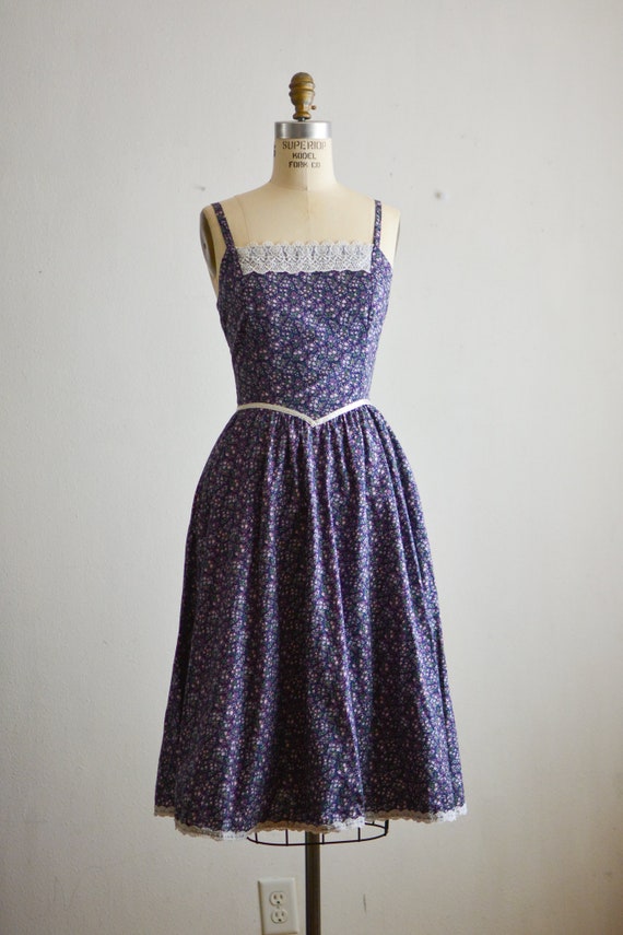 Gunne sax blue floral dress calico fit and flare s