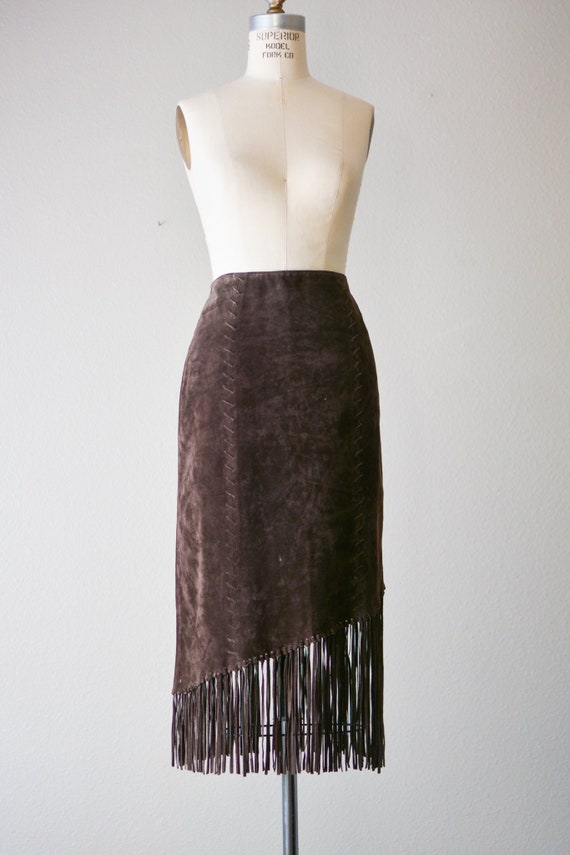 vintage brown fringe leather - Gem