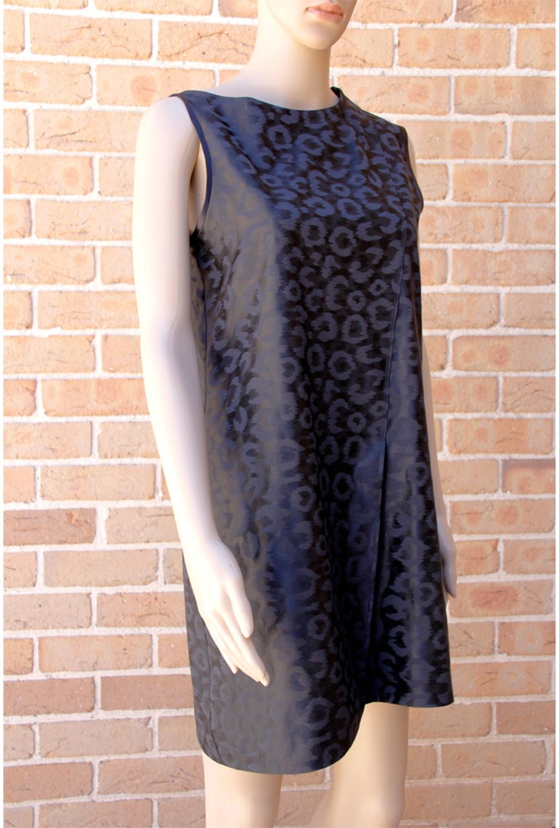Black Pleated Print Silk DressVH1601DR2001BK