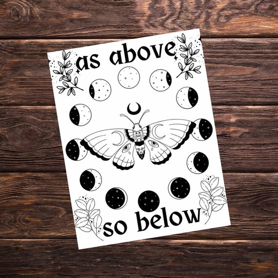 As Above So Below Printable Coloring Page / Digital Download - Etsy France